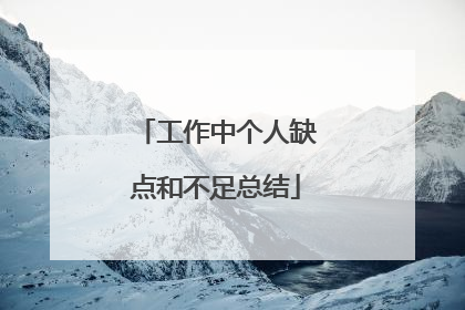 工作中个人缺点和不足总结