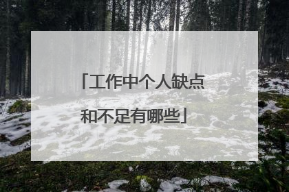 工作中个人缺点和不足有哪些