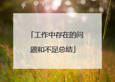 工作中存在的问题和不足总结