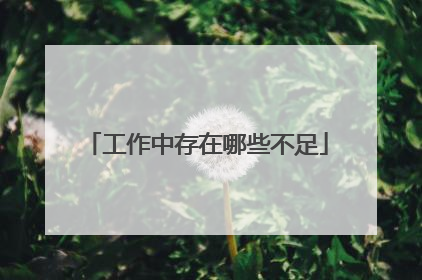 工作中存在哪些不足
