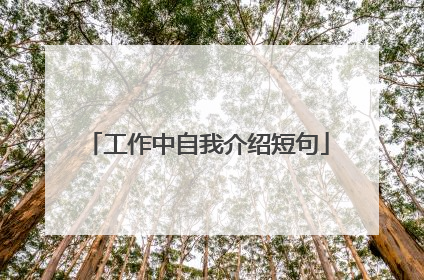 工作中自我介绍短句