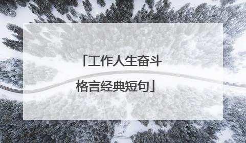 工作人生奋斗格言经典短句