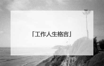 工作人生格言