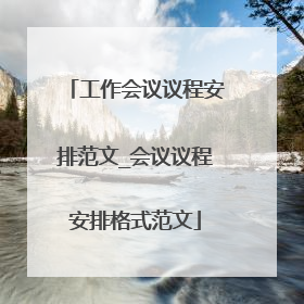 工作会议议程安排范文_会议议程安排格式范文