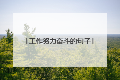 工作努力奋斗的句子
