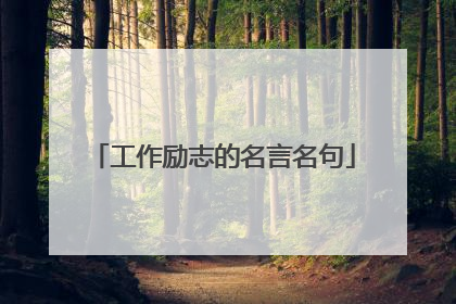 工作励志的名言名句