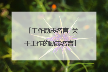 工作励志名言 关于工作的励志名言