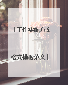 工作实施方案格式模板范文