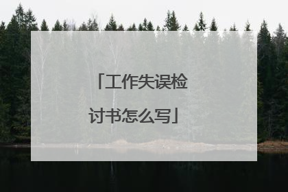 工作失误检讨书怎么写