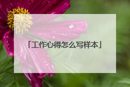 工作心得怎么写样本