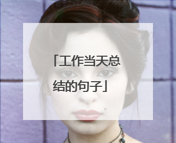 工作当天总结的句子