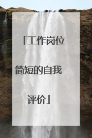 工作岗位简短的自我评价