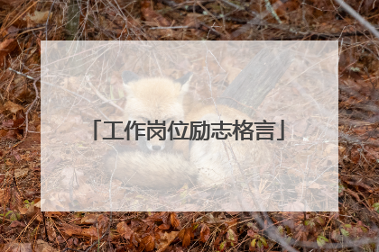 工作岗位励志格言