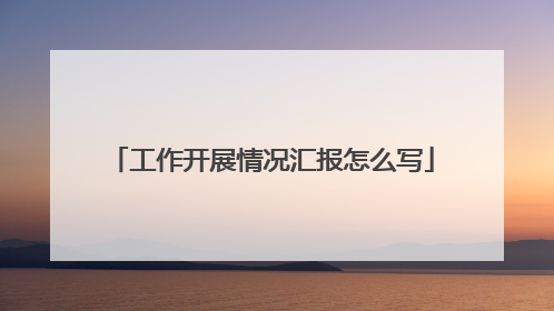工作开展情况汇报怎么写