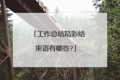 工作总结精彩结束语有哪些?