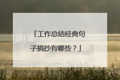 工作总结经典句子摘抄有哪些?