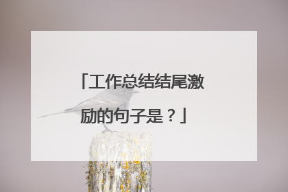 工作总结结尾激励的句子是？