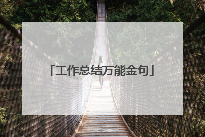工作总结万能金句