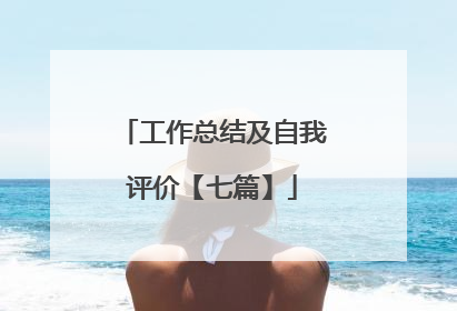 工作总结及自我评价【七篇】