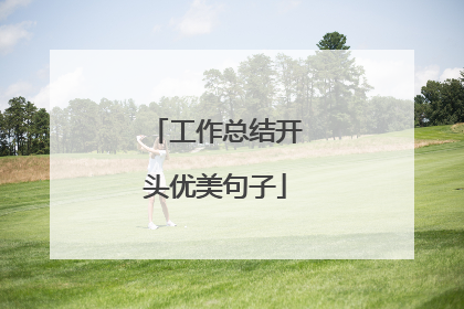 工作总结开头优美句子