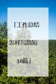 工作总结怎样写简短10篇