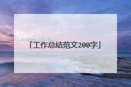 工作总结范文200字