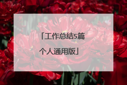 工作总结5篇个人通用版