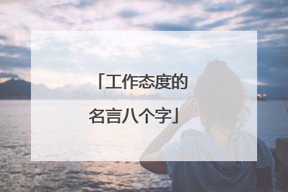 工作态度的名言八个字