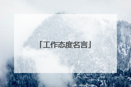 工作态度名言