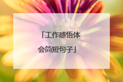 工作感悟体会简短句子
