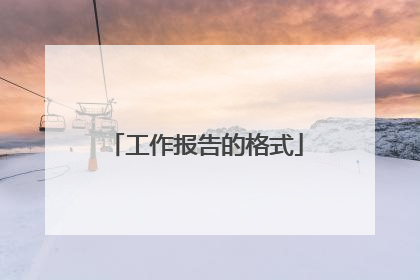 工作报告的格式