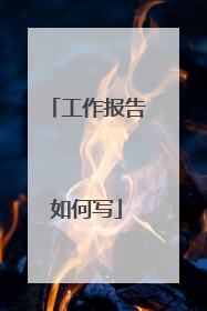 工作报告如何写