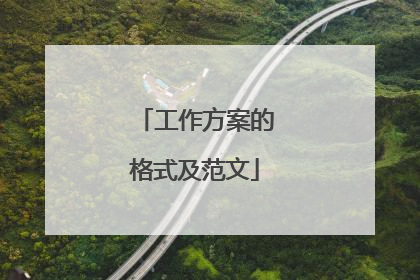 工作方案的格式及范文