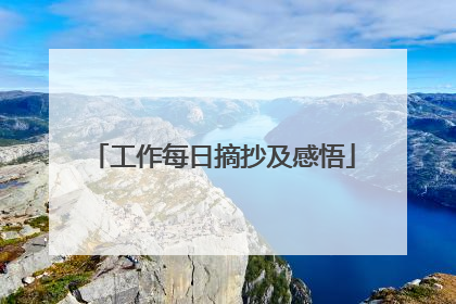 工作每日摘抄及感悟