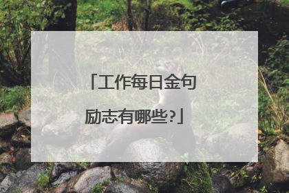 工作每日金句励志有哪些?