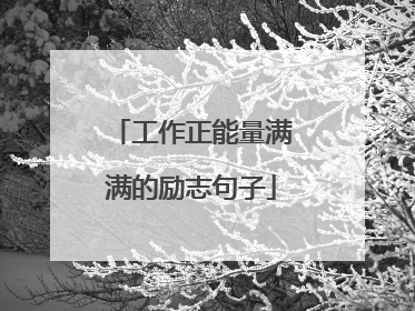 工作正能量满满的励志句子
