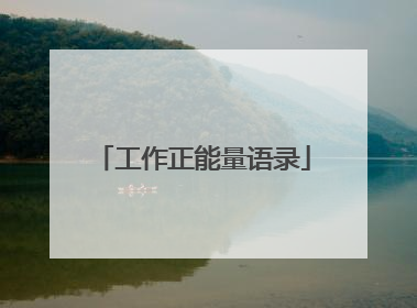 工作正能量语录