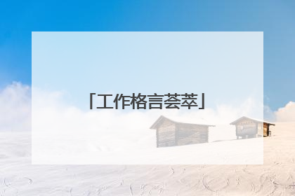 工作格言荟萃