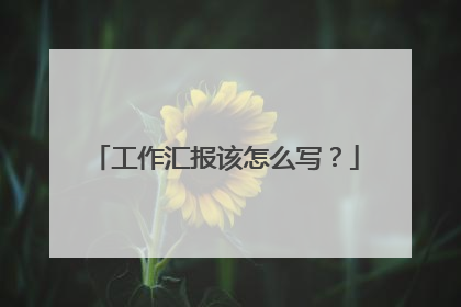 工作汇报该怎么写?