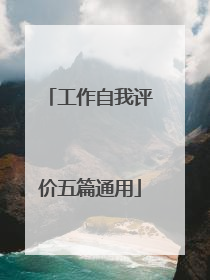 工作自我评价五篇通用