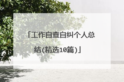 工作自查自纠个人总结(精选10篇)