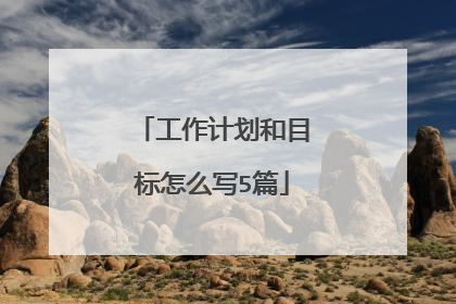 工作计划和目标怎么写5篇