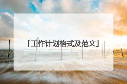 工作计划格式及范文