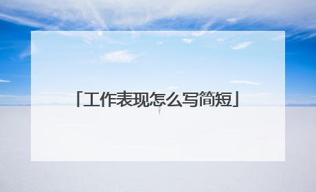工作表现怎么写简短