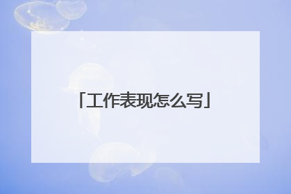 工作表现怎么写