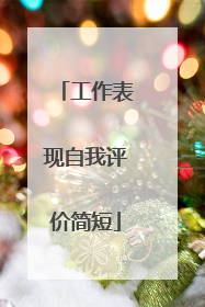 工作表现自我评价简短