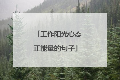 工作阳光心态正能量的句子