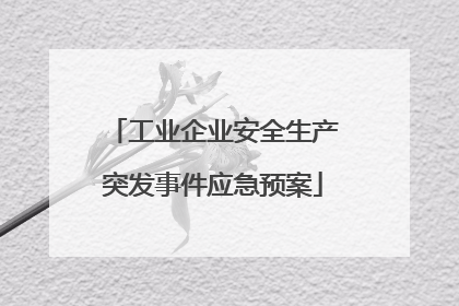 工业企业安全生产突发事件应急预案