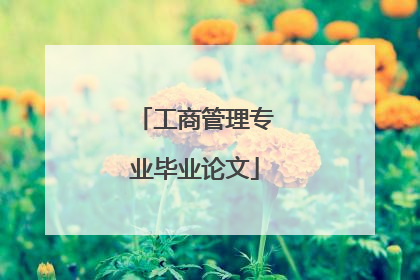 工商管理专业毕业论文