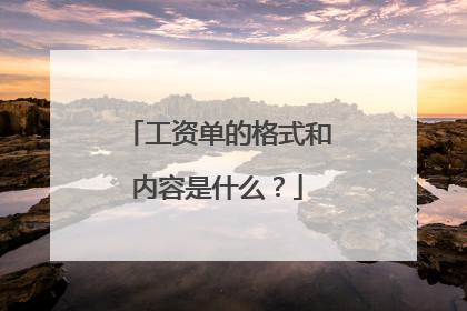 工资单的格式和内容是什么?